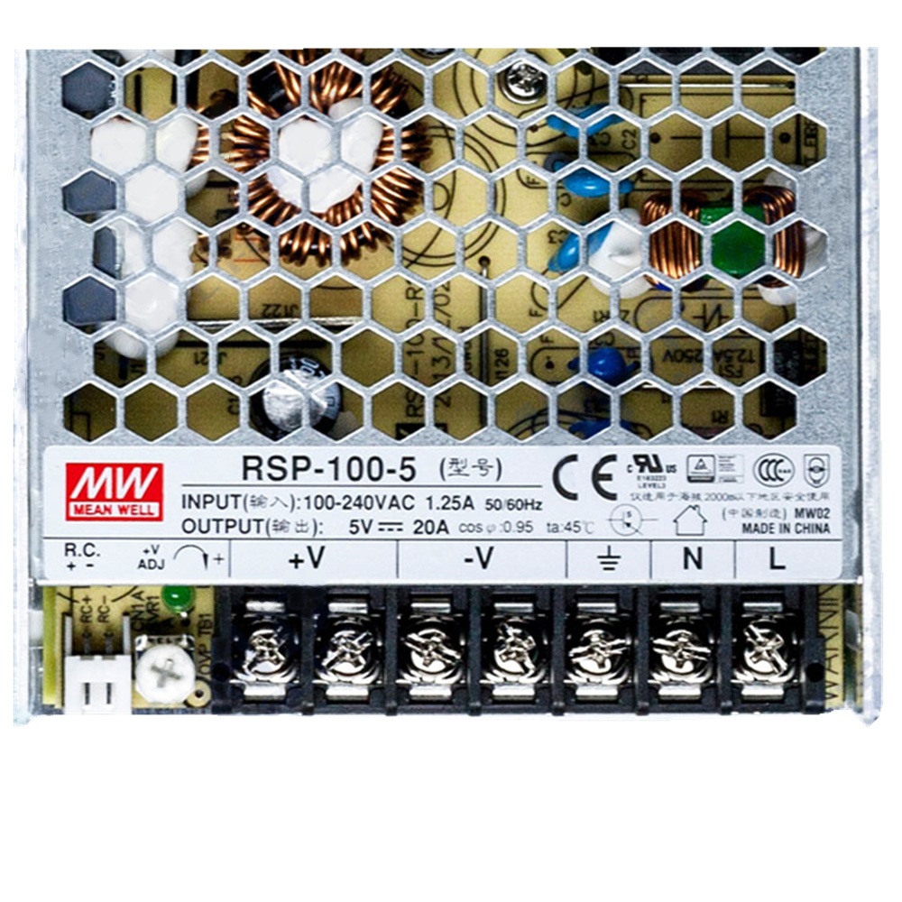 明緯******PFC電源 RSP-100-5 直流5V20A開關電源 3年質(zhì)保